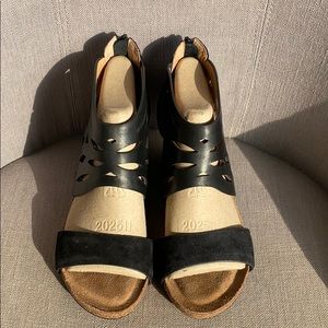 Soft women’s black wedges